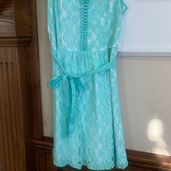 Button-down Aqua Lace Kensie Dress - Small - Picture 2 of 6